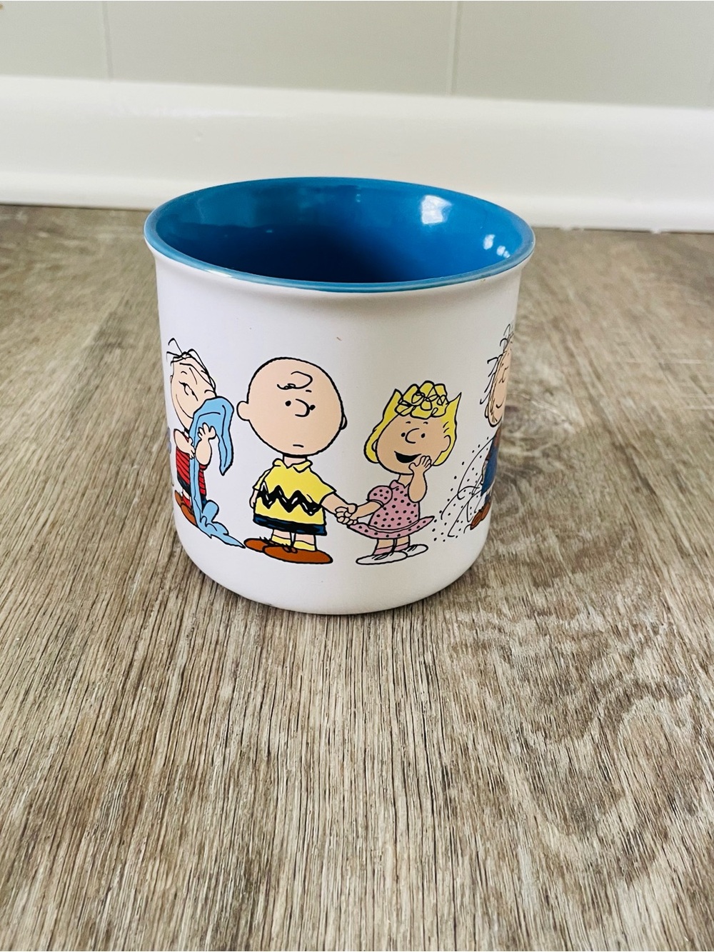 Blue-Accent Peanuts Cartoon Ceramic Mug - Picture 2 of 5